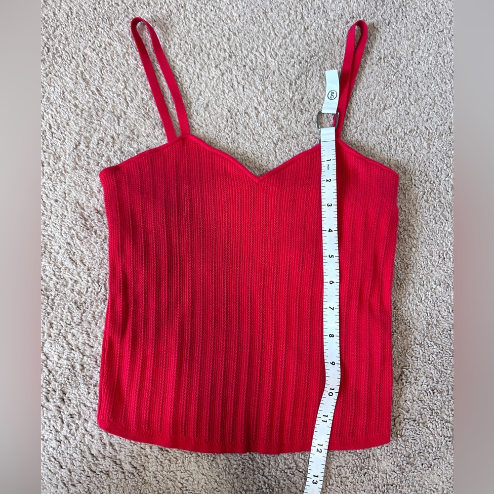Alice + Olivia Lauretta Cami Knit Tank Top In Bright Poppy (red) Size Medium - Picture 3 of 16